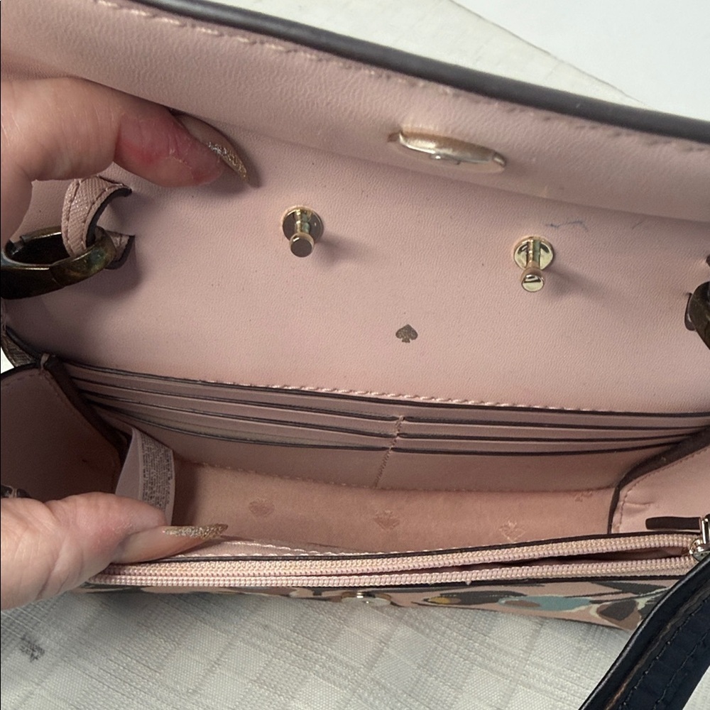 Kate Spade Cameron Paper Rose Saffiano Leather Crossbody Purse Shoulder Bag - Picture 7 of 10
